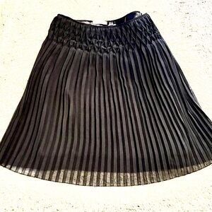 Calvin Klein Black A-Line Pleated Skirt